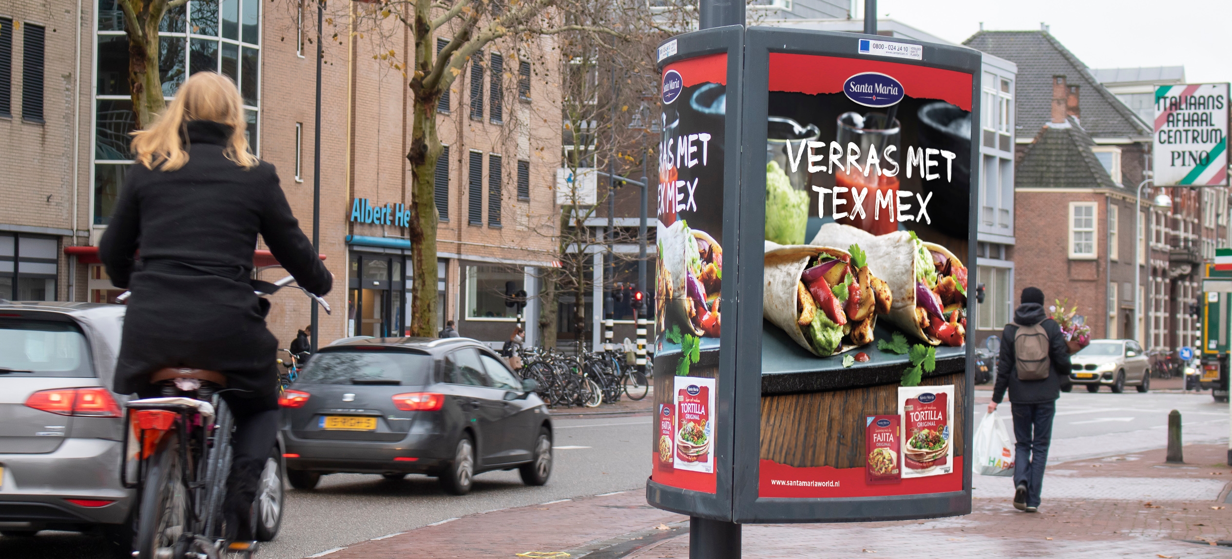 Driehoeksbord langs fietspad