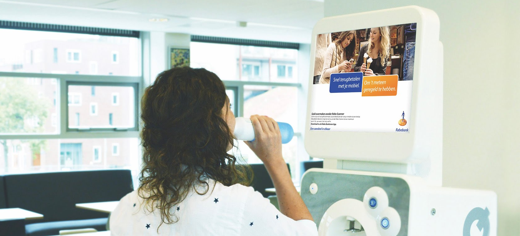 Reclamescherm in aula school